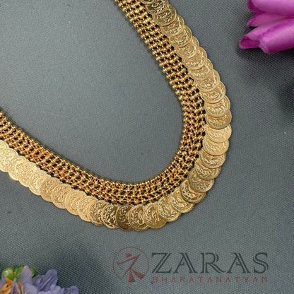 Bharatanatyam Dance Jewellery Haaram - Gold Kaasu Maalai / Long Haaram image 2