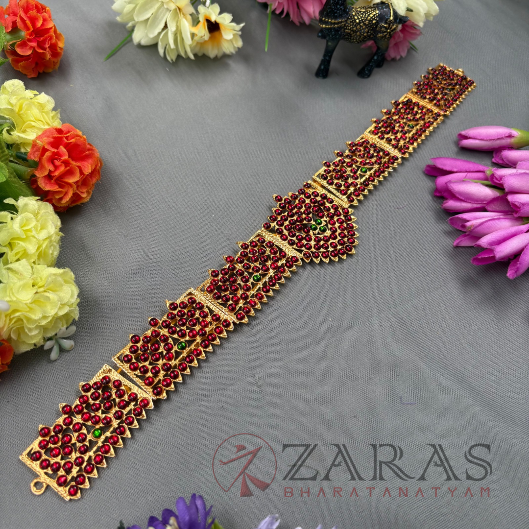 Bharatanatyam Dance Jewellery - Gold Box Lakshmi Hip Belt CS (Ottiyanam) image 1