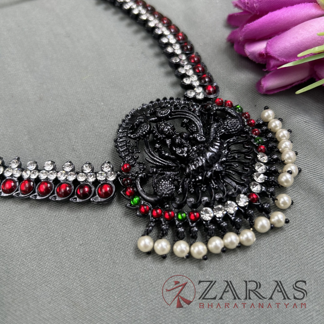 Bharatanatyam Dance Jewellery Black Necklace - S Manga RG Kemp Beads image 2