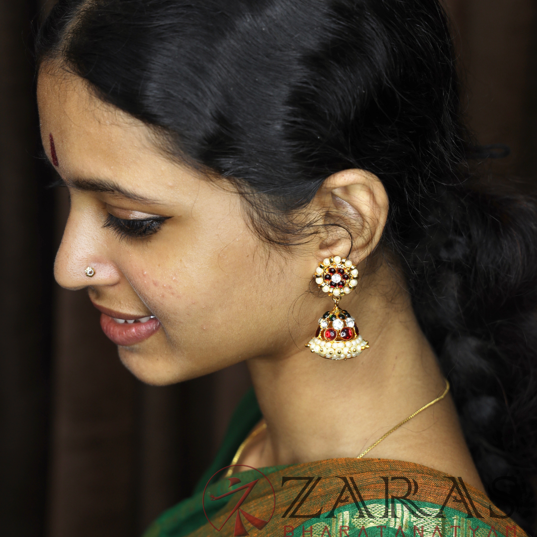 Bharatanatyam Dance Jewellery - Jimiki with Kammal 3L Kemp RG CS (Small) image 1