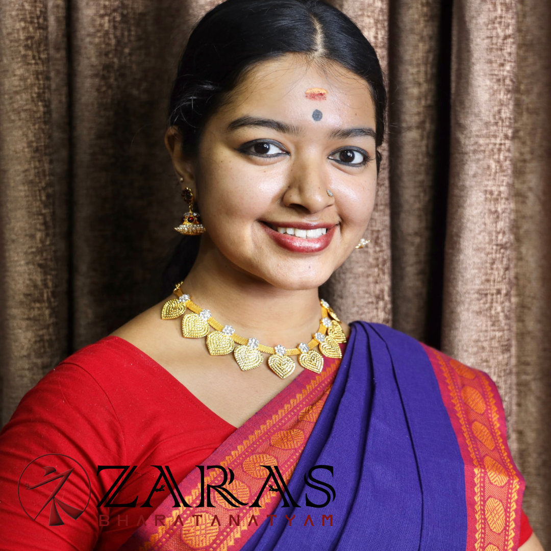 Bharatanatyam Dance Jewellery - Necklace Heart Design Full Gold SA image 1