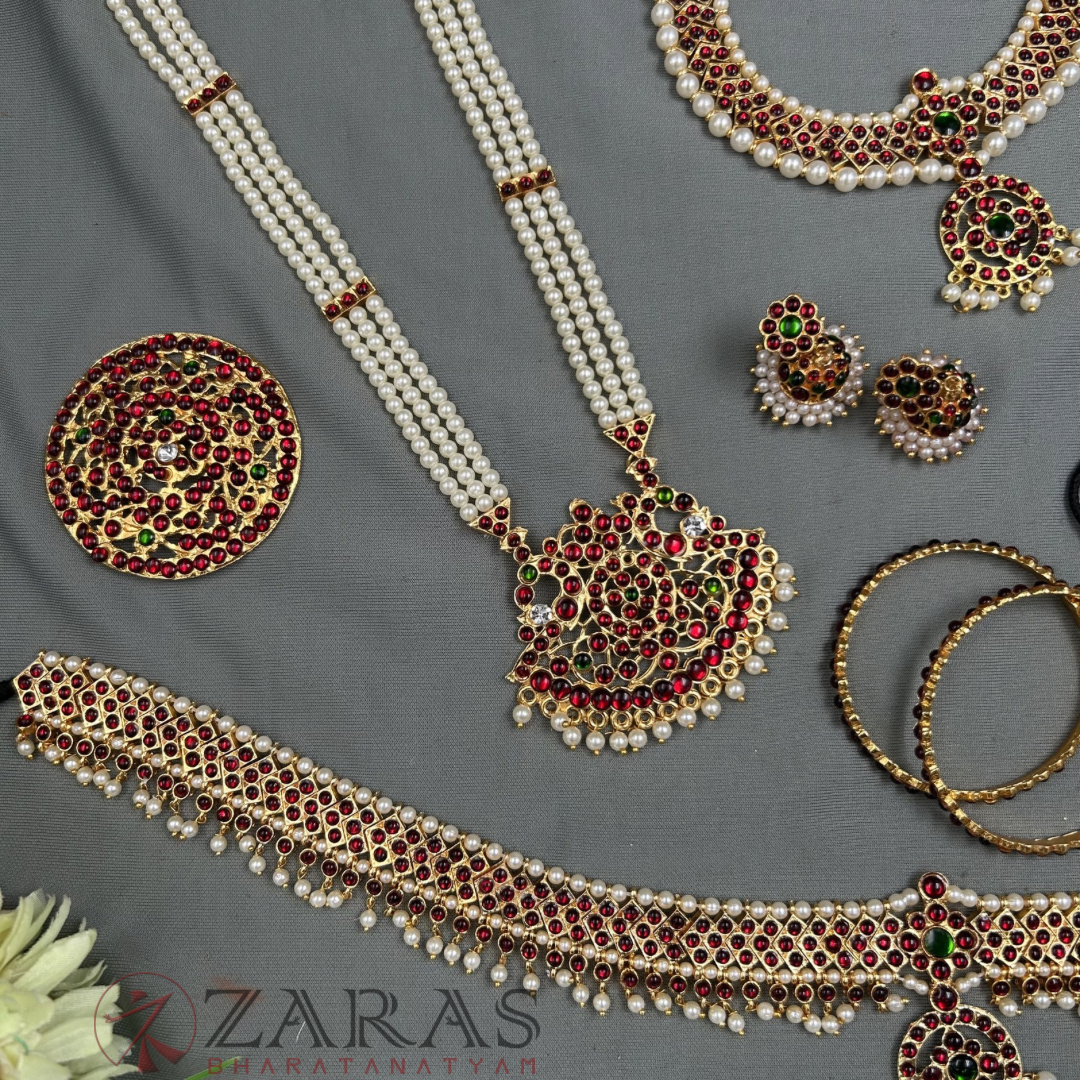 Bharatanatyam Dance Jewellery - Round & V Full Set RG Kemp image 2