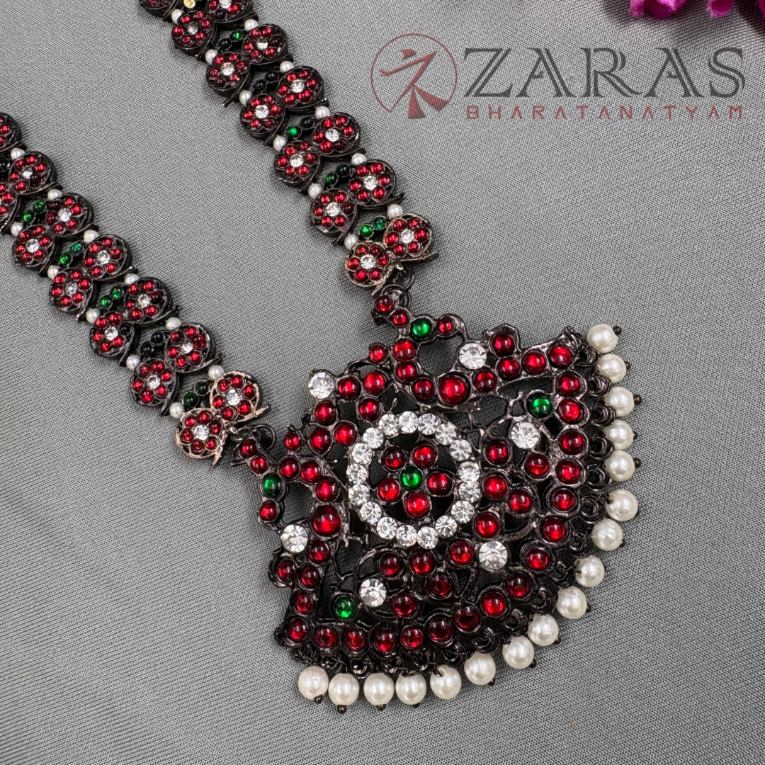 Bharatanatyam Dance Jewellery Black - Flower RG Kemp CS Beads image 2