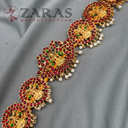 Bharatanatyam Dance Jewellery - FL Lakshmi Hip Belt RG Kemp (Ottiyanam) image 2