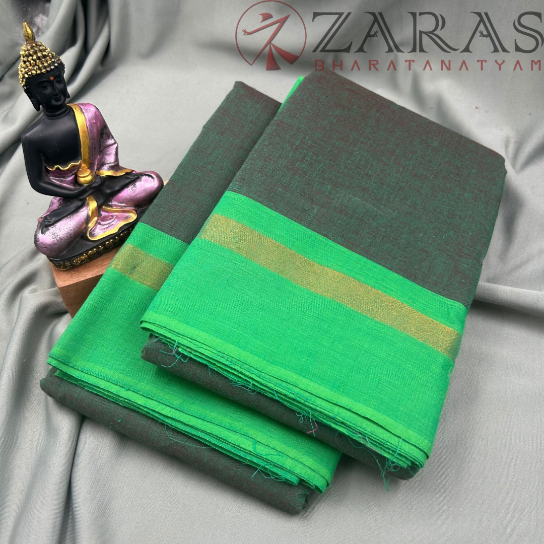 Bharatanatyam Dance Practice Saree - D Green with Green Plain Border image 1