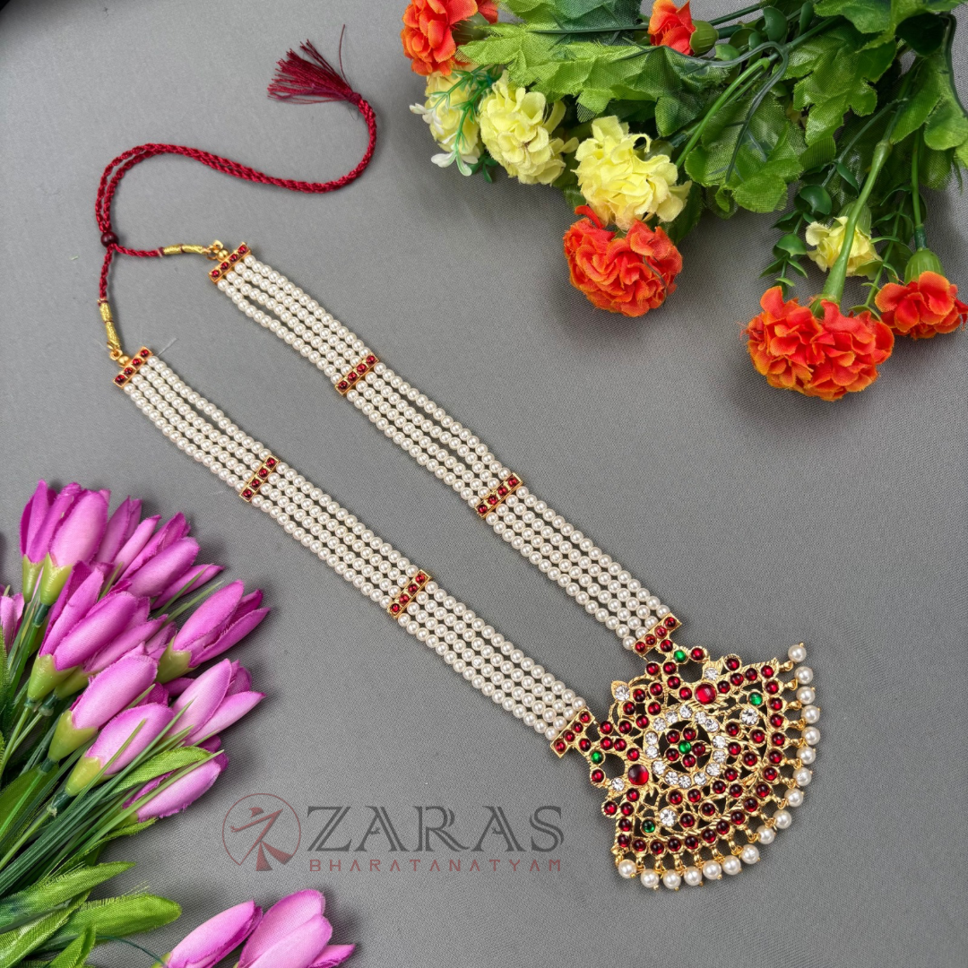 Bharatanatyam Dance Jewellery Haaram - 4L Balls Padak RG Kemp Maalai / Long image 0