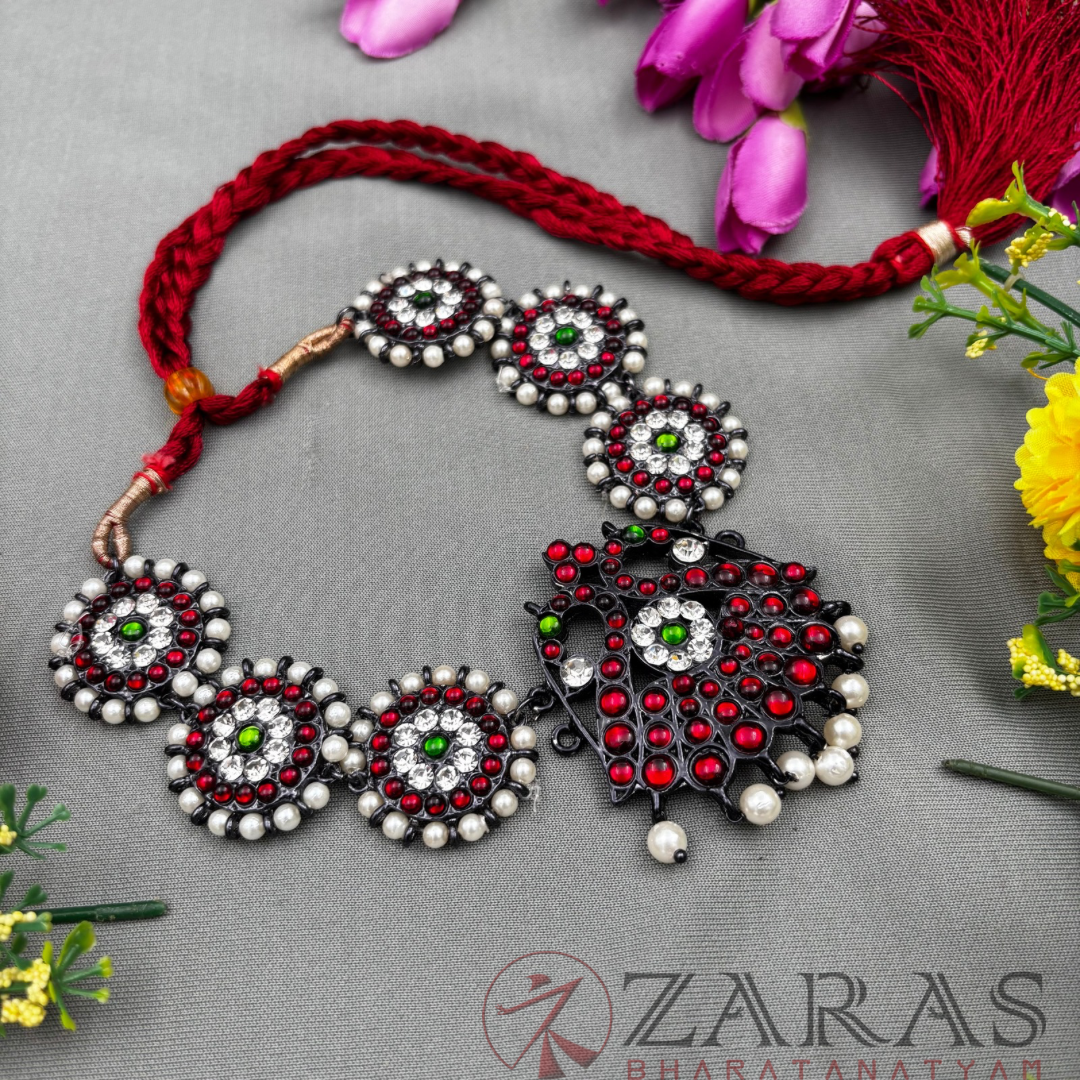 Bharatanatyam Dance Jewellery Black - Necklace Round Pea RG Kemp CS pearls image 1
