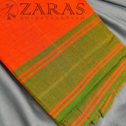 Bharatanatyam Dance Practice Saree - Light Orange Plain Border image 1