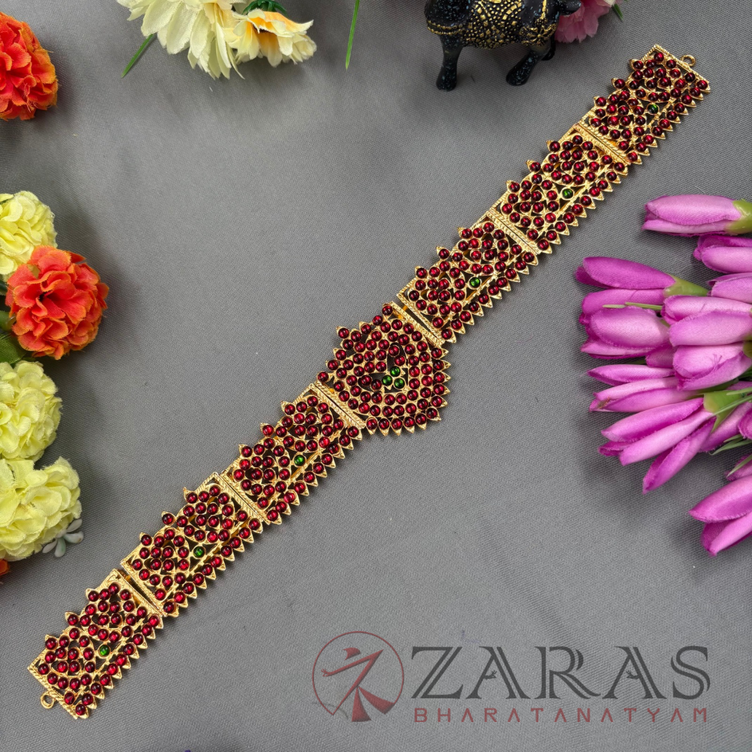 Bharatanatyam Dance Jewellery - Gold Box Lakshmi Hip Belt CS (Ottiyanam) image 0