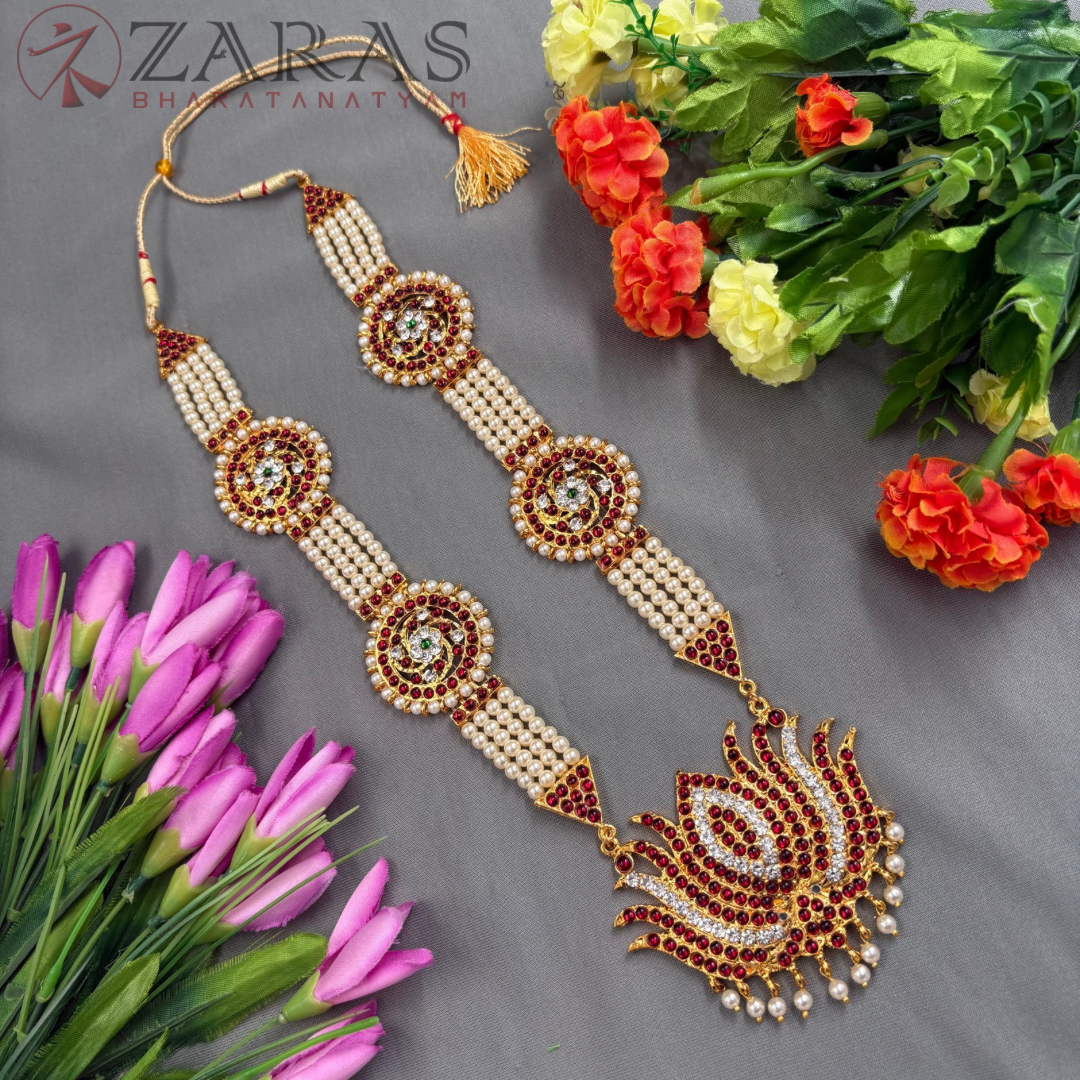 Bharatanatyam Dance Jewellery Haaram - 4L Balls Round Lotes RG Kemp Maalai / Haaram image 0