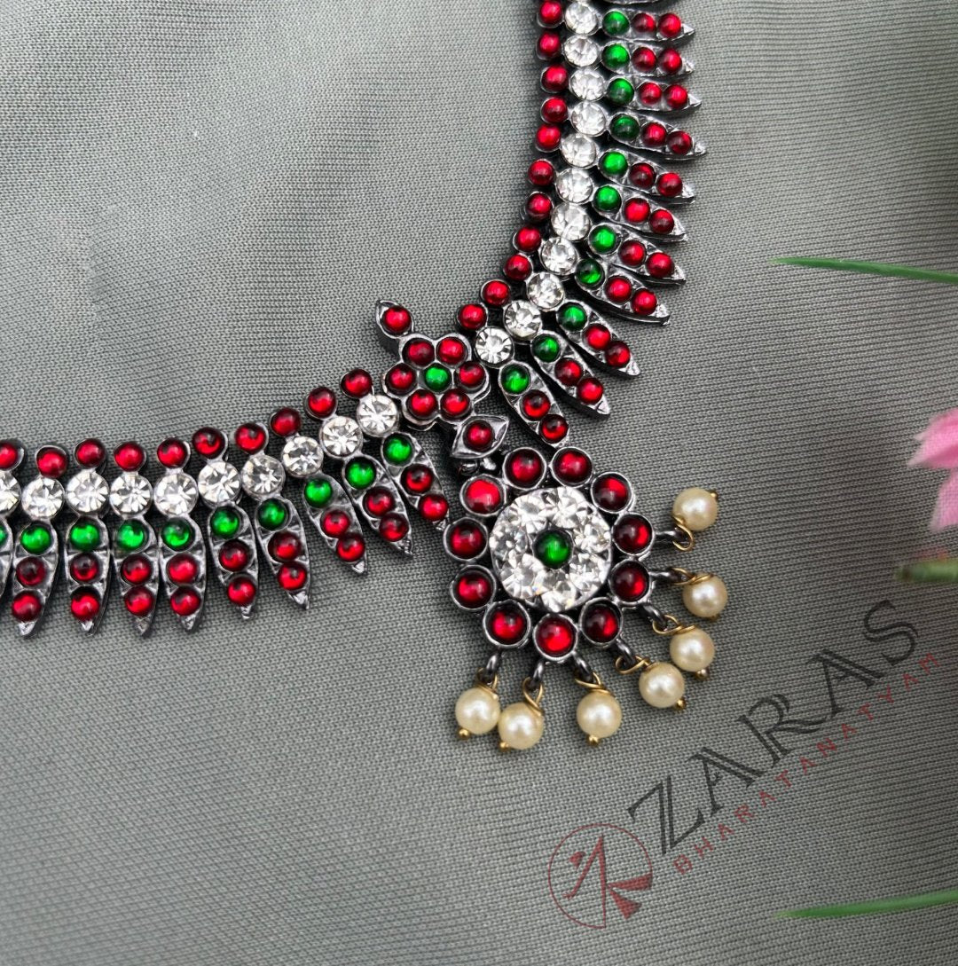 Bharatanatyam Dance Jewellery Black - Necklace Kutchi RG Kemp CS pearls image 0
