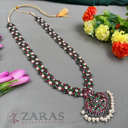 Bharatanatyam Dance Jewellery Black - Flower RG Kemp CS Beads Haaram image 1