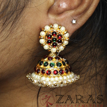 Bharatanatyam Dance Jewellery - Jimiki with Kammal 3L Kemp RG (Med) image 0