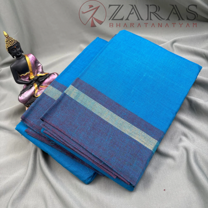 Bharatanatyam Dance Practice Saree - L Blue with Blue Plain Border image 1