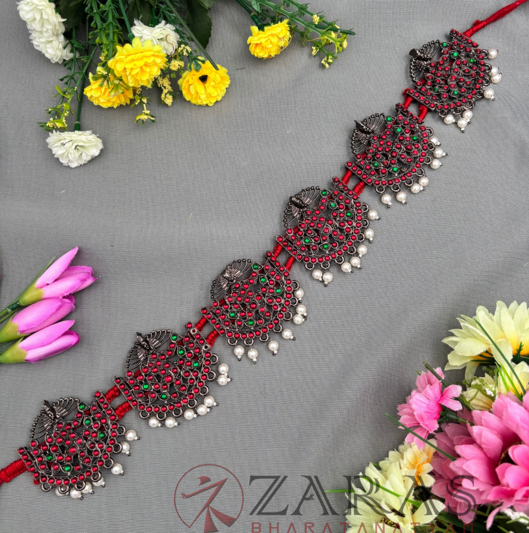 Bharatanatyam Dance Jewellery Black - RG Kemp Nadaraj Hip Belt (Ottiyanam) image 1