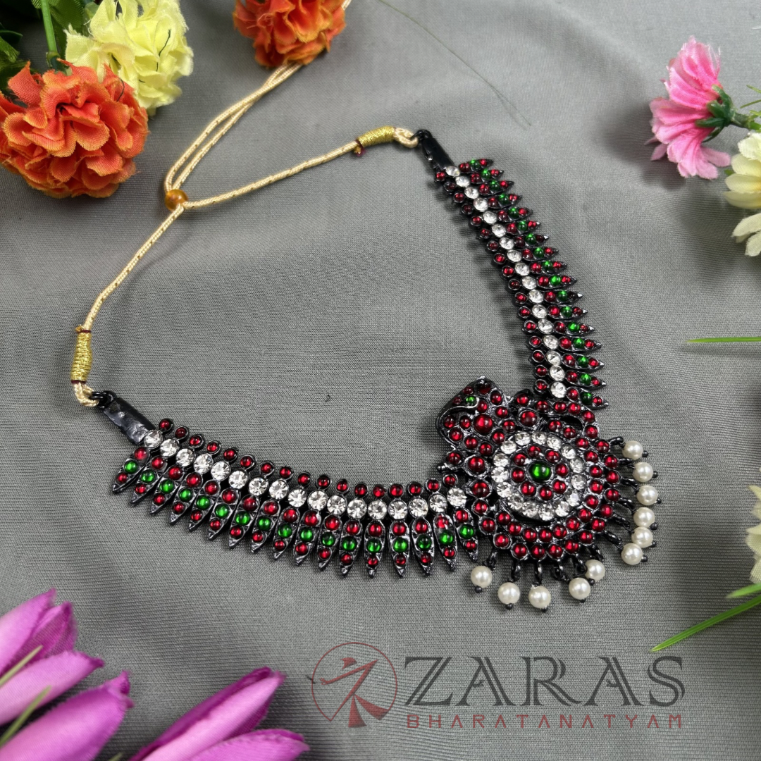 Bharatanatyam Dance Jewellery Black - Kuchi & Snake Necklace RG Kemp Beads image 1