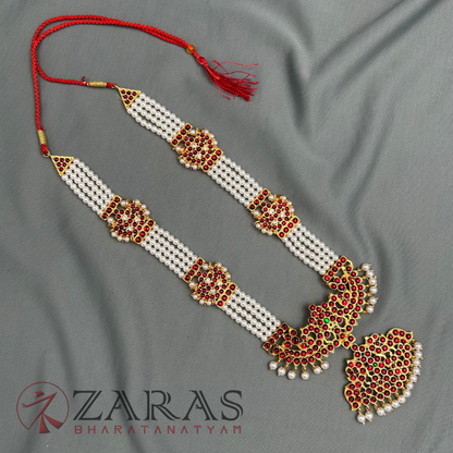 Bharatanatyam Dance Jewellery - Haaram 4L Pearl Mo Pen Kemp image 2