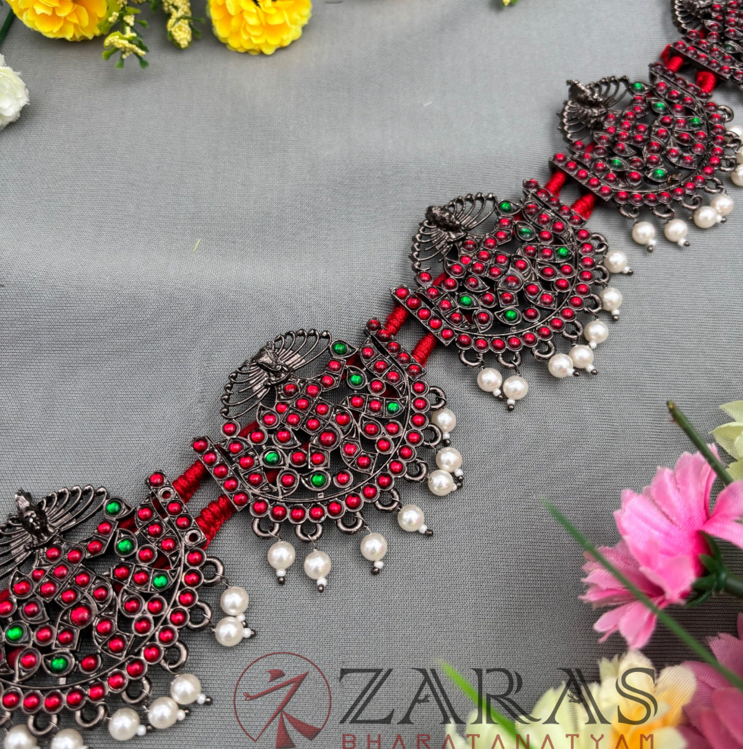 Bharatanatyam Dance Jewellery Black - RG Kemp Nadaraj Hip Belt (Ottiyanam) image 0