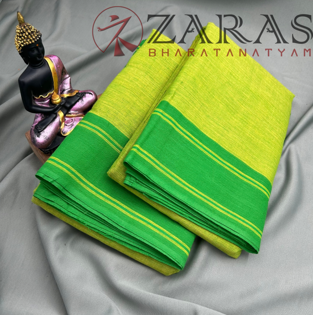 Bharatanatyam Dance Practice Saree - B Green with Green Plain Border image 1