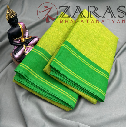 Bharatanatyam Dance Practice Saree - B Green with Green Plain Border image 1