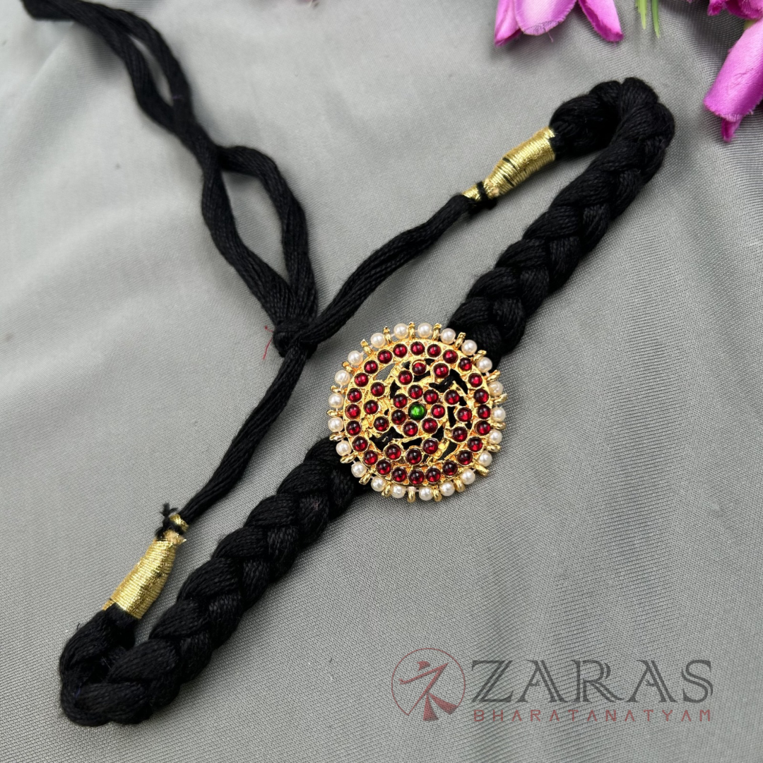 Bharatanatyam Dance Jewellery Necklace - Round RG Kemp Black Thread Type image 1