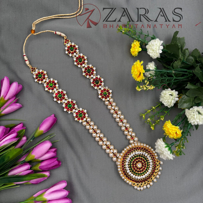 Bharatanatyam Dance Jewellery - Haaram Round Flower Beads RG Kemp image 1