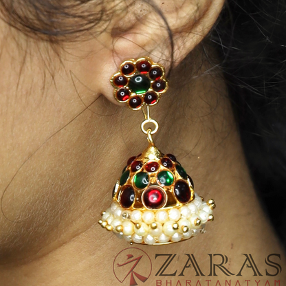 Bharatanatyam Dance Jewellery - 3L RG Kemp Jimiki with Kammal Gu image 0