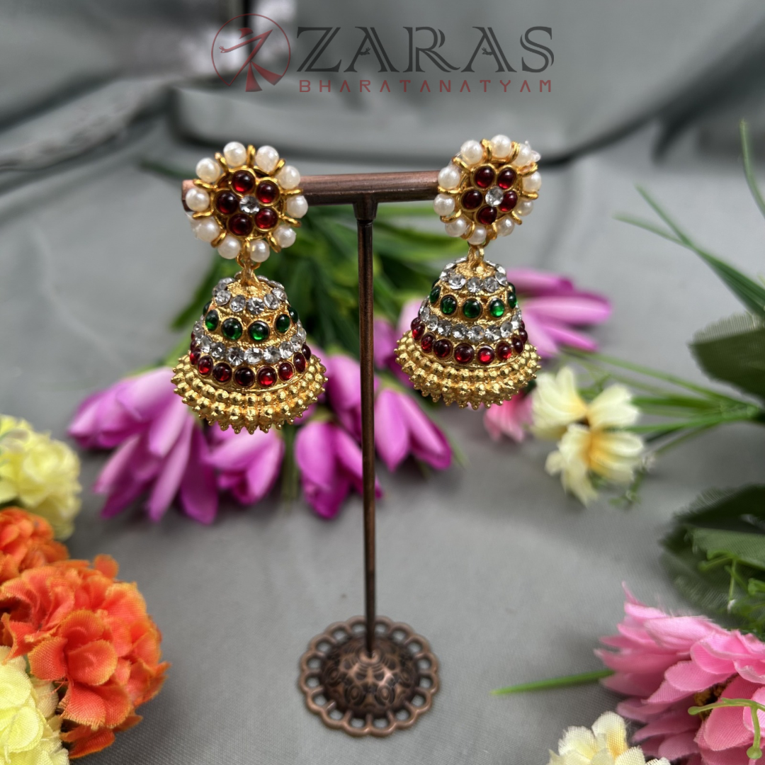 Bharatanatyam Dance Jewellery - 4L RG Kemp Jimiki with Kammal image 1