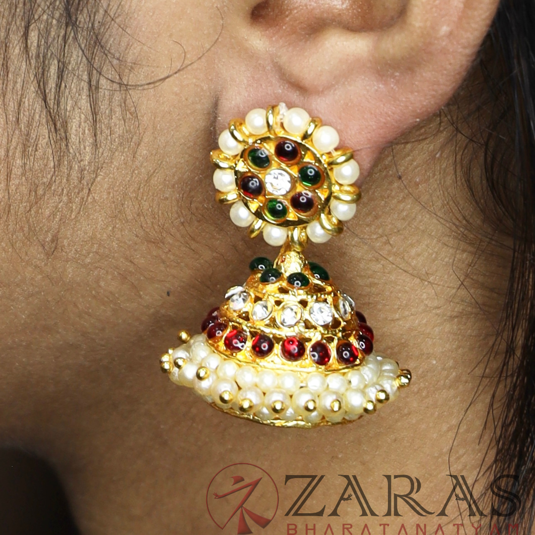 Bharatanatyam Dance Jewellery - Jimiki with Kammal 3L Kemp RG CS (Med) image 0