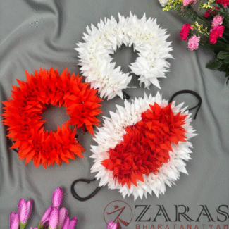Bharatanatyam Dance Cloth Flower White & orange Mix