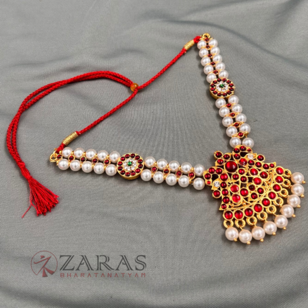 Bharatanatyam Dance Jewellery - Necklace 2L Pearl Kemp Ro Padakam - Image 2
