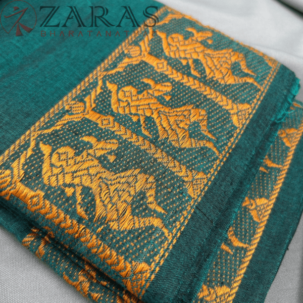 Bharatanatyam Dance Practice Saree - P Green Doll Border - Image 2