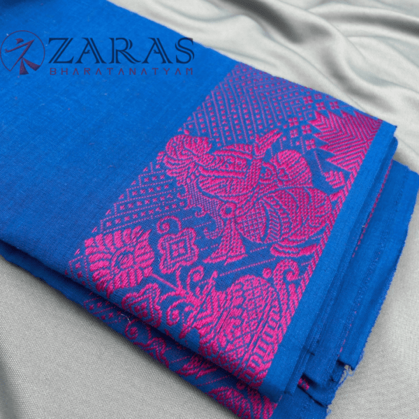 Bharatanatyam Dance Practice Saree - Pe Blue Border - Image 2