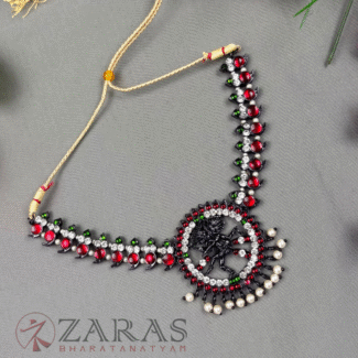 Bharatanatyam Dance Jewellery Black Necklace - Nadaraj Manga RG Kemp Beads