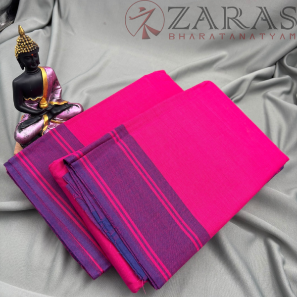 Bharatanatyam Dance Practice Saree - Pink Pur Plain Border - Image 2