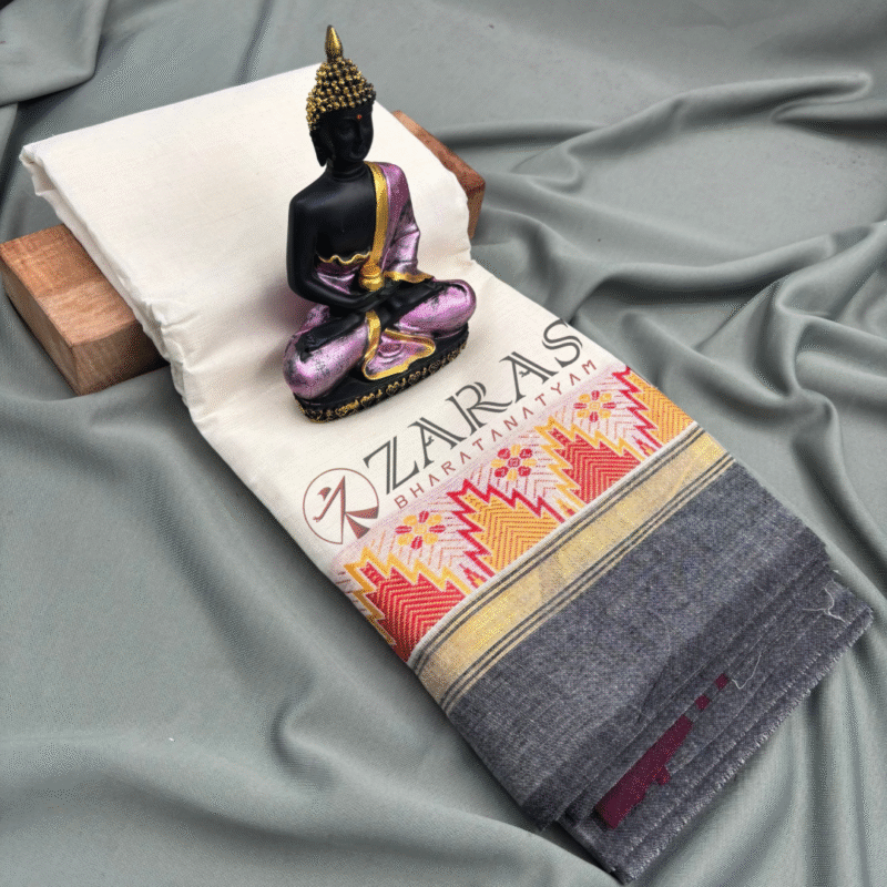 Lightweight Bharatanatyam saree for rehearsal, Traditional Bharatanatyam saree.