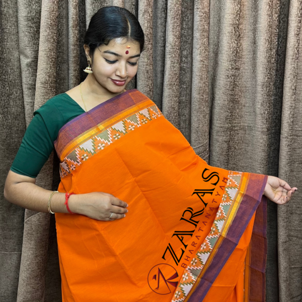 Traditional Bharatanatyam saree, Comfortable Bharatanatyam saree.