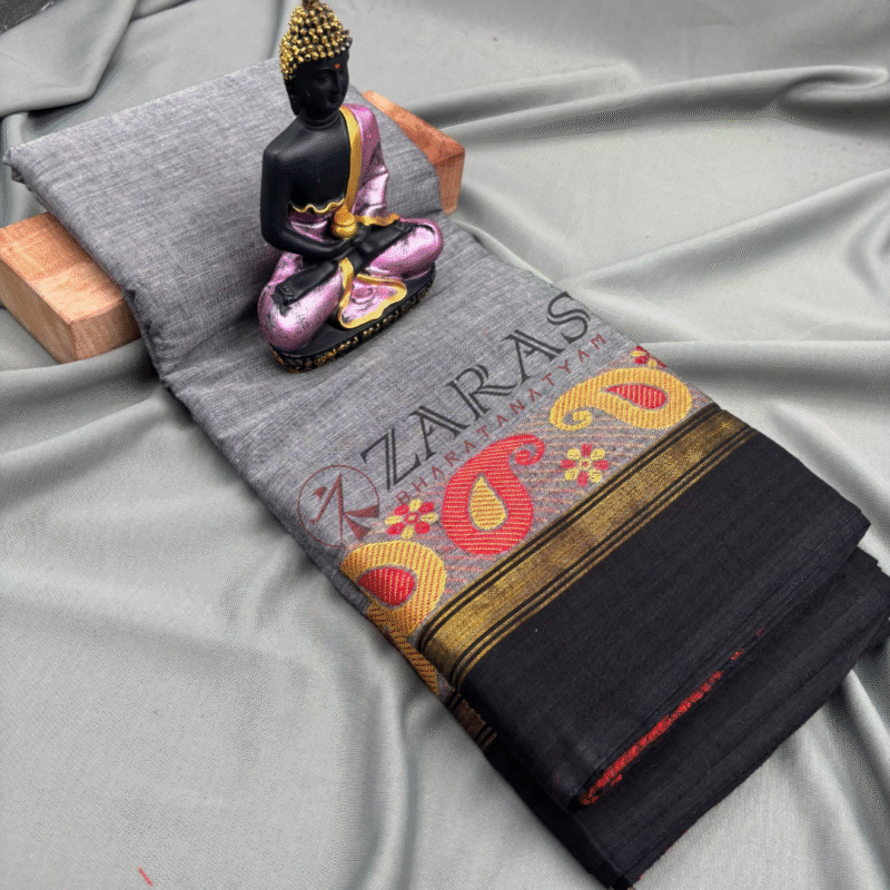 Lightweight Bharatanatyam saree for rehearsal, Traditional Bharatanatyam saree.
