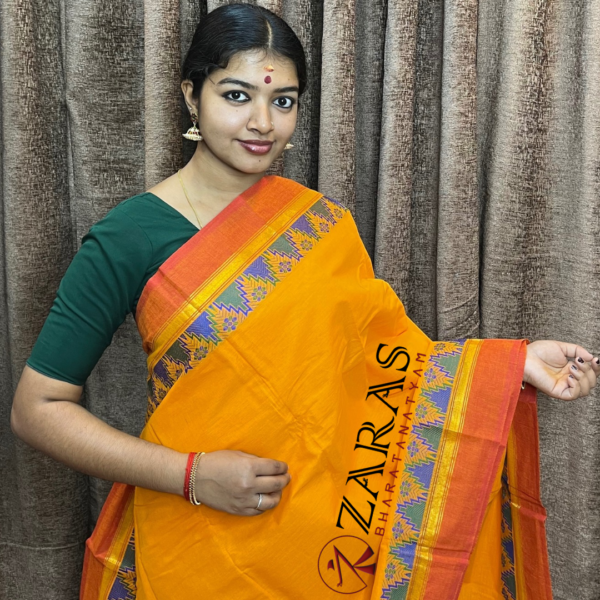 Traditional Bharatanatyam saree, Comfortable Bharatanatyam saree.