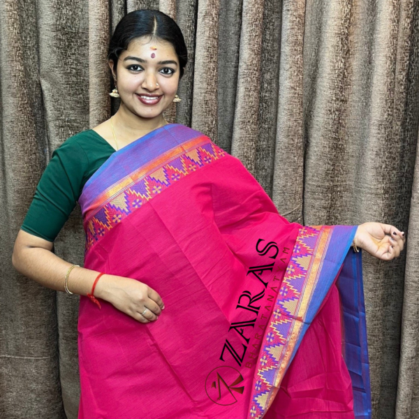 Lightweight Bharatanatyam saree for rehearsal, Traditional Bharatanatyam saree.