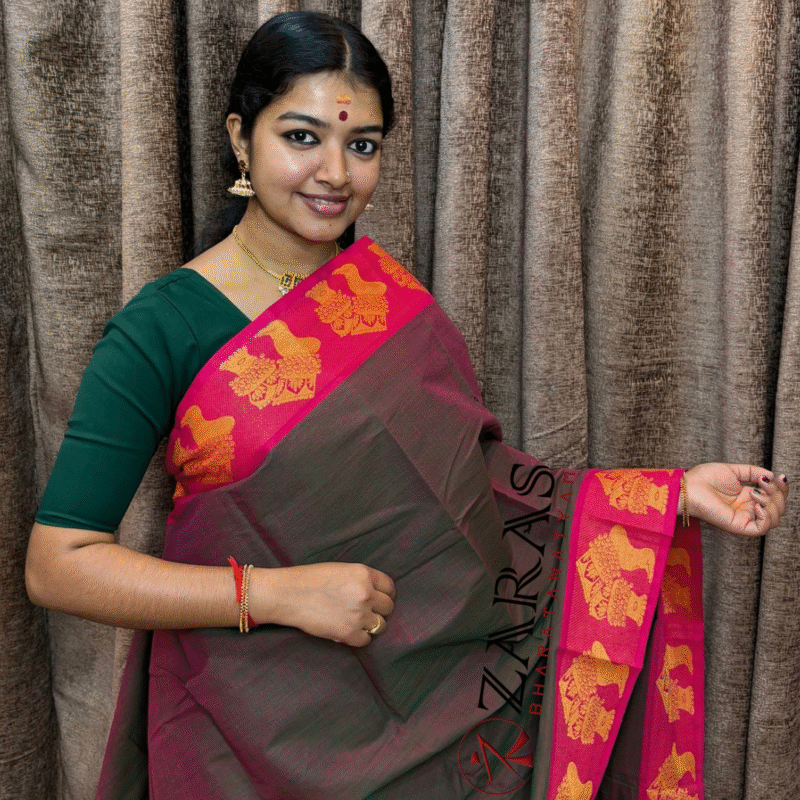 Lightweight Bharatanatyam saree for rehearsal, Traditional Bharatanatyam saree.