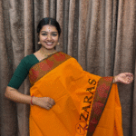 Lightweight Bharatanatyam saree for rehearsal, Traditional Bharatanatyam saree.