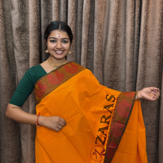 Lightweight Bharatanatyam saree for rehearsal, Traditional Bharatanatyam saree.