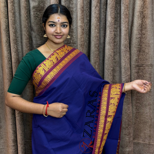 Lightweight Bharatanatyam saree for rehearsal, Traditional Bharatanatyam saree.