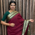 Lightweight Bharatanatyam saree for rehearsal, Traditional Bharatanatyam saree.