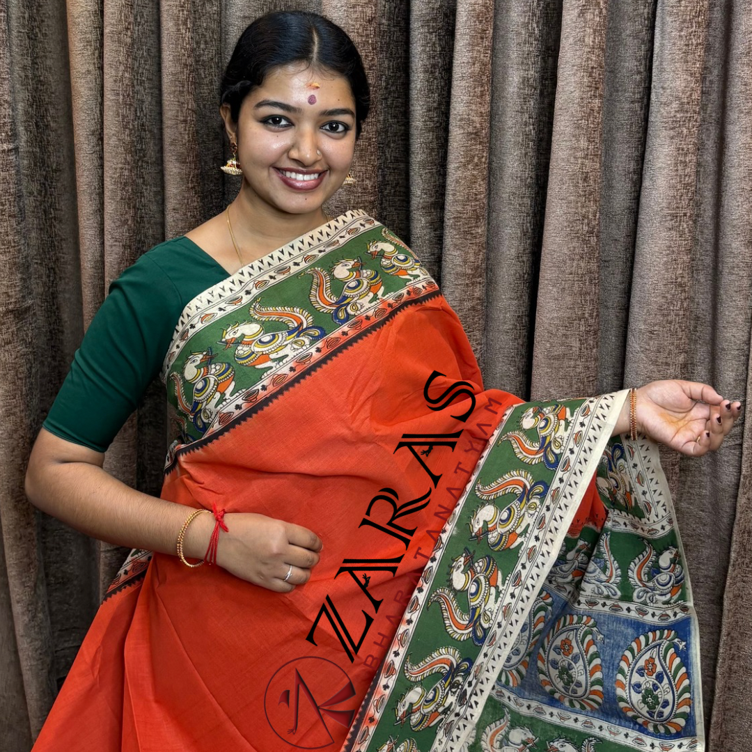 Traditional Bharatanatyam saree, Comfortable Bharatanatyam saree.