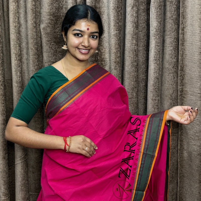 Lightweight Bharatanatyam saree for rehearsal, Traditional Bharatanatyam saree.