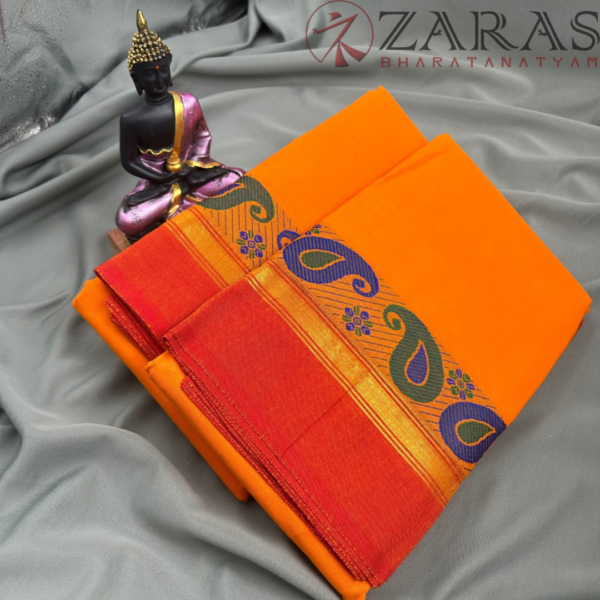 Bharatanatyam Dance Practice Saree - Mango Yellow RD Manga Border - Image 3