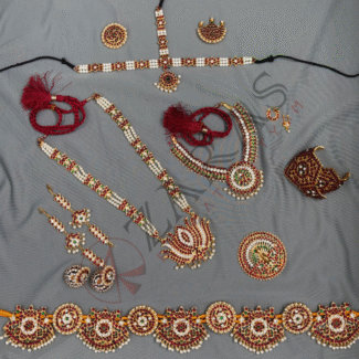 Bharatanatyam Dance Jewellery - Lotus Be Padak Full Set Kemp