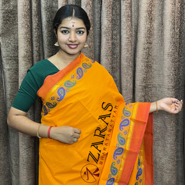 Traditional Bharatanatyam saree, Comfortable Bharatanatyam saree.